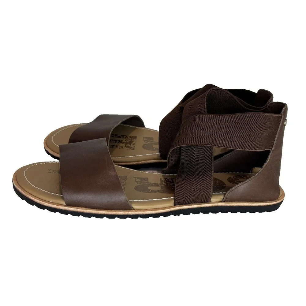 Sorel Women's‎ Ella NL3914-224 Camel Brown Jute Leather Strappy Sandals EUC 9.5